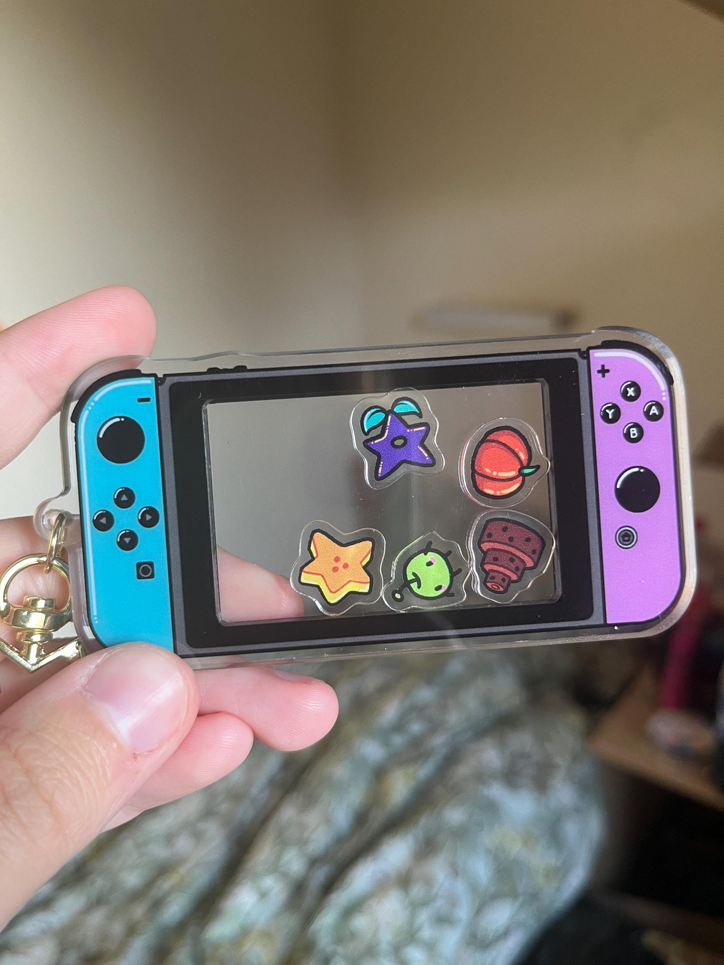 Shaker keychain - Abigail themed STARDEW VALLEY nintendo switch