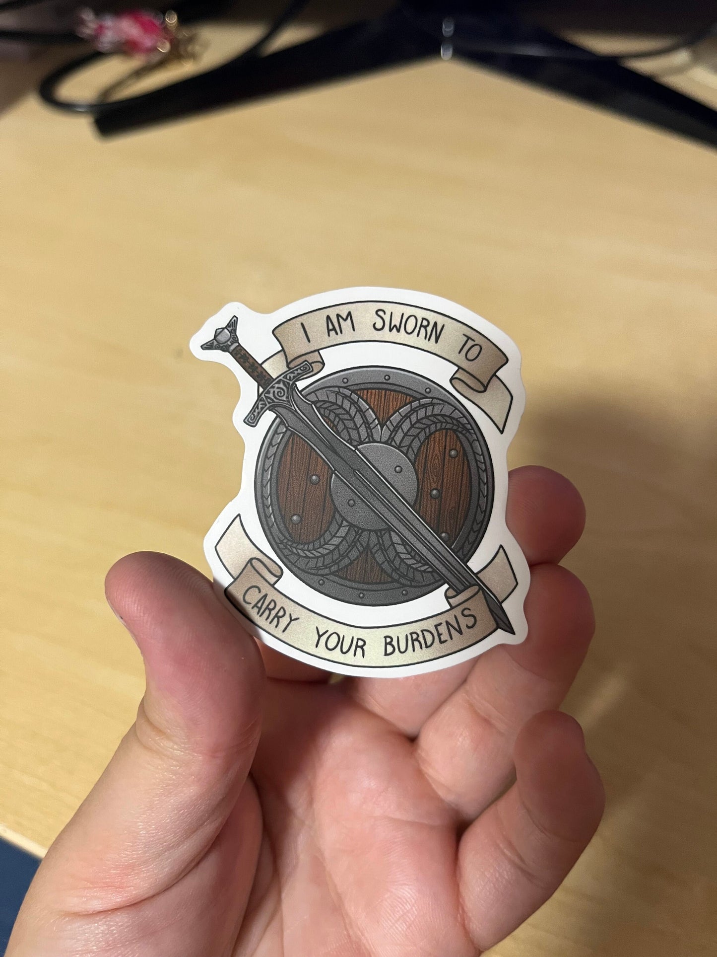 I am sworn to carry your burdens - Companion quote Sticker - MATT