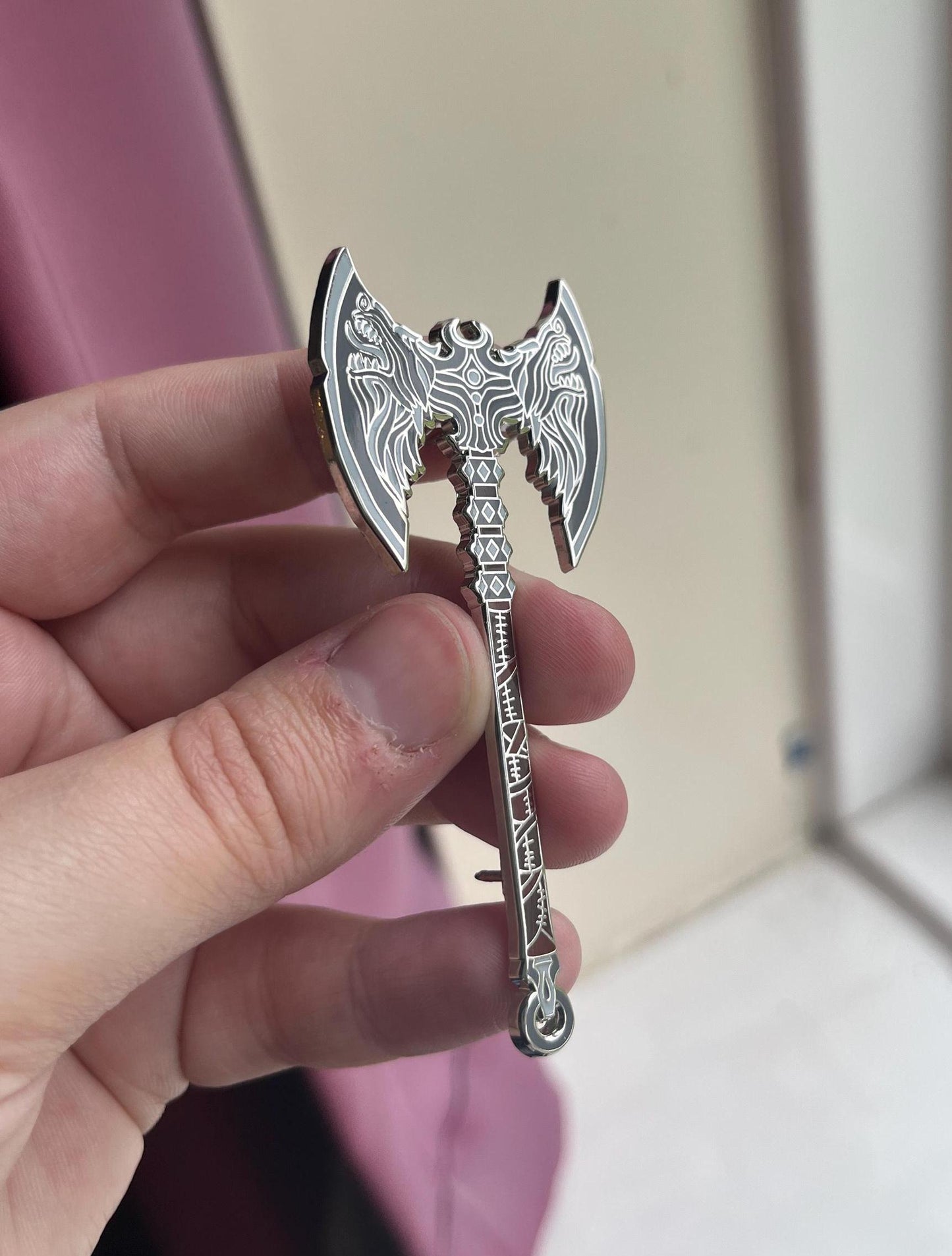 RUEFUL AXE Daedric artefact pin