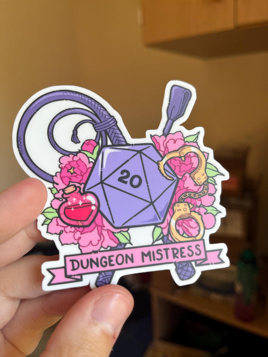SFW Dungeon Mistress - D20 sticker