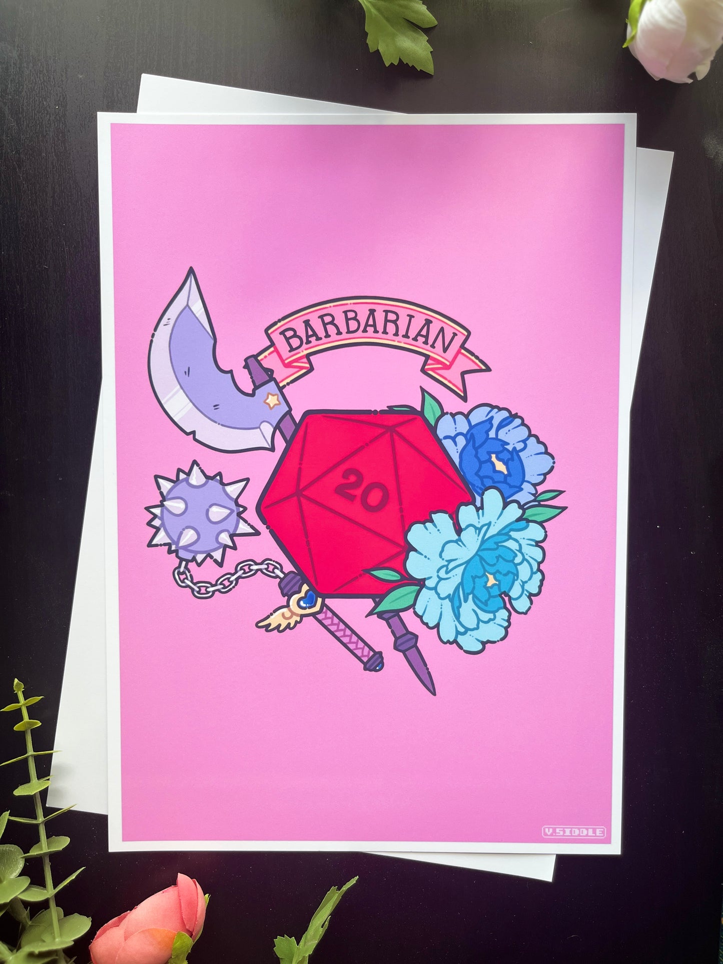 DnD Class Prints A4 - BARBARIAN - magical girl inspired