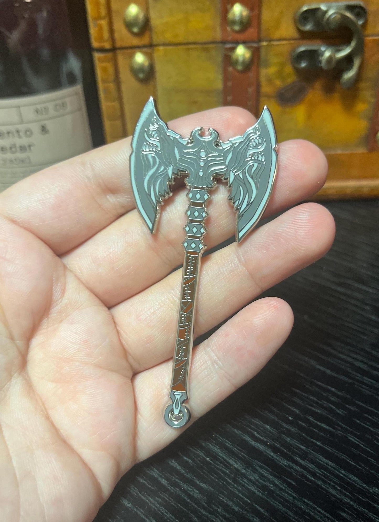 RUEFUL AXE Daedric artefact pin