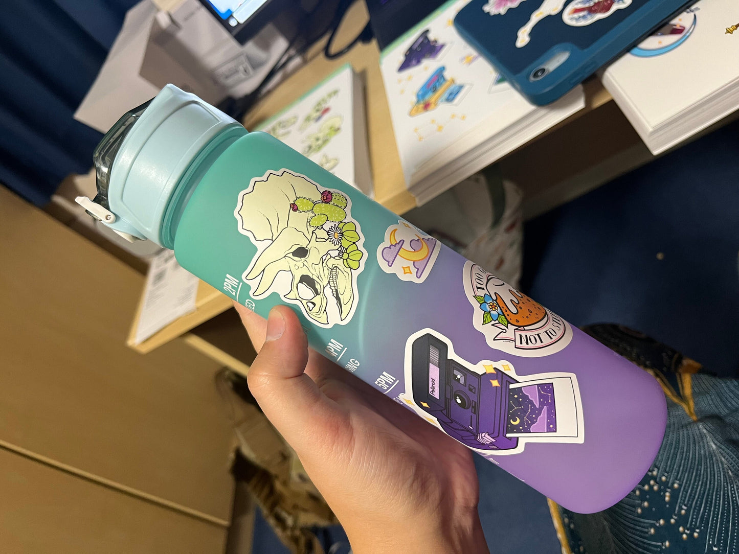 A5 Dinosaur Skull and flower sticker sheet