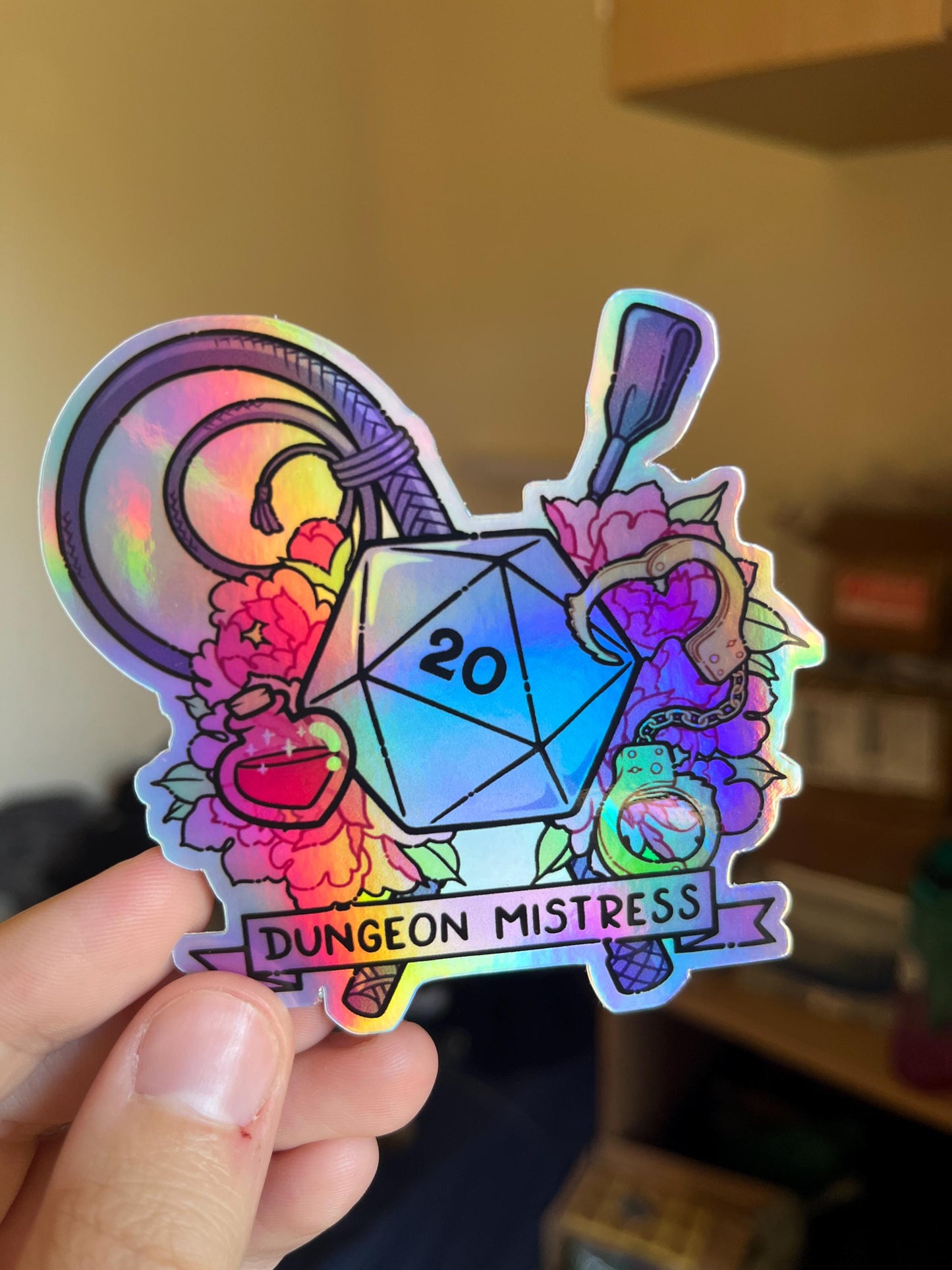 SFW Dungeon Mistress - D20 sticker