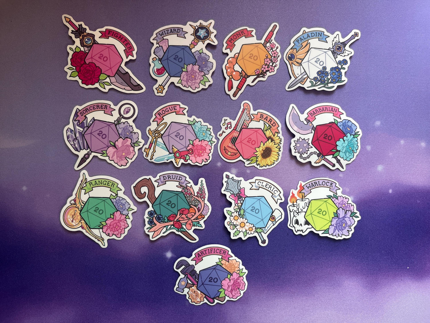DnD class stickers - Magical Girl inspired - MATT